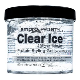 Ampro Pro 스타일 클리어 스 스타일링 젤 - 가닥을 보호하고 강화합니다 벗겨지지 않음 알코올 프리 포뮬러 Ampro Pro Style Clear Style Gel - Protects and Strengthens Strands, Non-Flaking, Alcohol-Free Formula [32 Ounce (Pack of 1)]