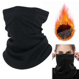 Comioke Windproof, Winter Loop Scarf, One Size, Multifunctional Scarf, Windproof, Neck Warmer for Outdoor Sports, Cycling, Running, Skiing, Motorcycle (Black), black