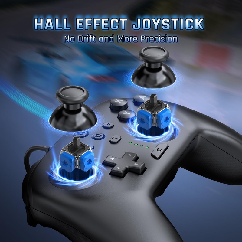 JDDWIN Wired Controller for Switch 2/Switch/OLED/Lite/PC, 9-Axis Motion Sensing,C Button,Hall