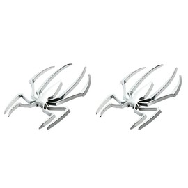 3D Spider Chrome Emblems Badges Sticker - High Gloss Silvery Car Accessories for Can-Am Spyder RT/ST/RS - Automotive Decals Spider Logo Emblems & Stickers (2pcs)