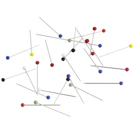 Prym Glass-Headed Pins, Metal, Multi-Colour, 5.7 x 4 x 1.5 cm