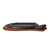 Cast Iron Steak Plate Sizzle Griddle With Wooden Base Steak