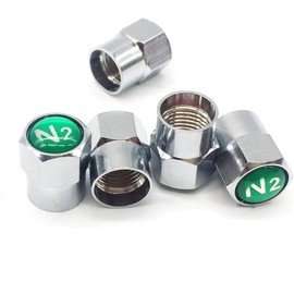 Tapones Godeson para válvula de neumático, de latón chapado en cromo, con etiqueta de espiguilla, 5 unidades por juego, Verde, 0.53 inch
