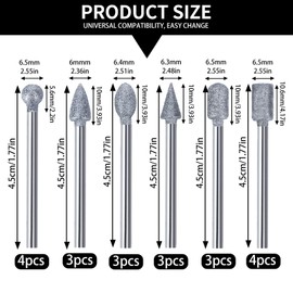 YYTECH Carbide Burrs with Double Cut, 20 Pieces Diamond Cutter Set with 1/8 Inch Shank Carbide Rotary Cutter Set End Mill Drill Bit DIY Woodworking Carving Drilling Polishing