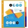 OS Plus 5-Tab Plastic Binder Dividers, Insertable Multicolor Big Tabs,
