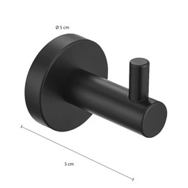 QUVIO Handtuchhaken, 4 Stück Handtuchhalter, Handtuchhaken für Badezimmer Büro Schlafzimmer Küchenwandhaken aus Stahl Wandhalterung Handtuchhaken Handtuchhaken Handtuchhalter 5 x 5 x 5 cm (Schwarz)