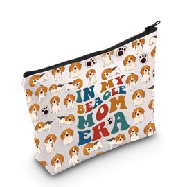 MEIKIUP Beagle Dog Makeup Bag Beagle Dog Lover Gifts Dog Mama Makeup Travel Bag In My Beagle Mom Era Cosmetic Bag (beagle bag)