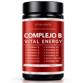 Complejo B Completo - Suplemento Potenciado - Incluye Vitaminas (B1, B2, B3, B5, B6, B7, B9 y Vitamina B12) | Vitamina B Complex para Hombre y Mujer -