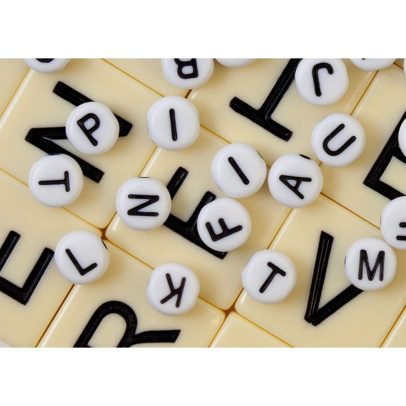 AKORD 400 Threadable White Alphabet Letter Beads