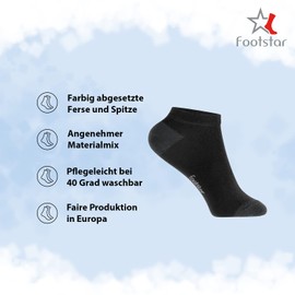 Footstar Children's Cotton Trainer Socks (10 Pairs) with Contrasting Heel and Toe, Classic Grey