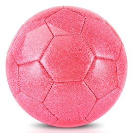 2 Pcs Sparkling Pink Size 2 Toddler Soccer Ball Mini Soccer Ball Kids Soccer Ball Age 3-8 Indoor Soccer Ball Small Soccer Ball Training Soccer Ball for Boys Girls Outdoor Gift Grass Practice Sport