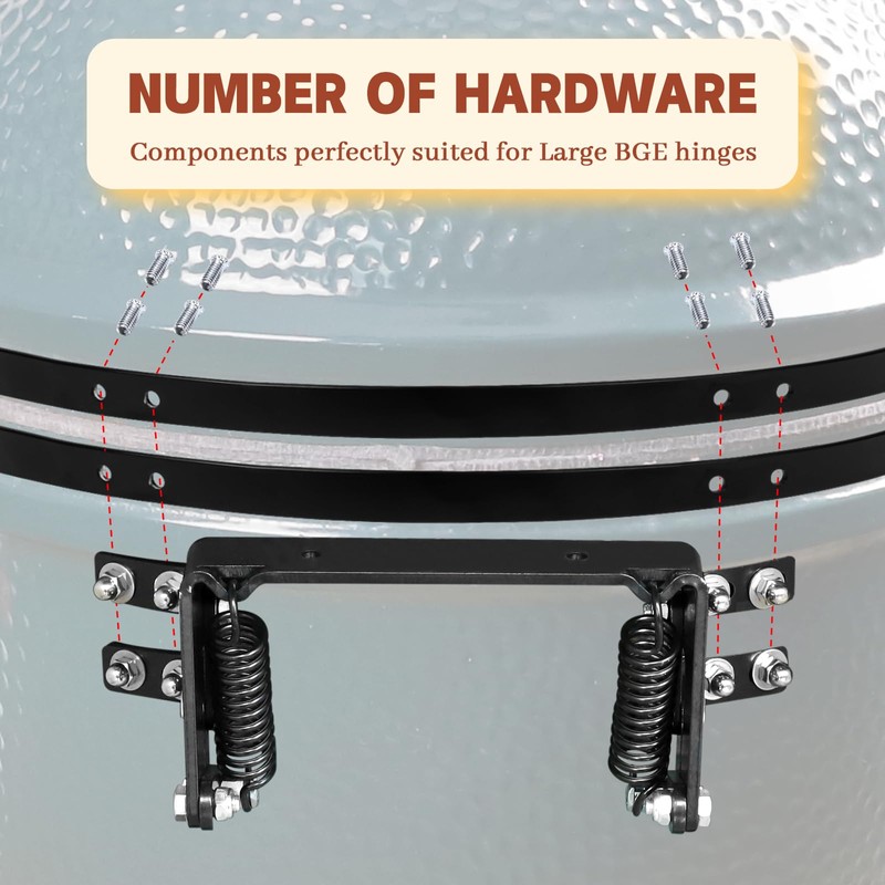 Hinge Assembly Hardware Kit fit Large Big Grill Green Egg,