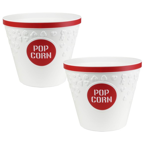 Hutzler Popcorn Buckets, set of 2, Red
