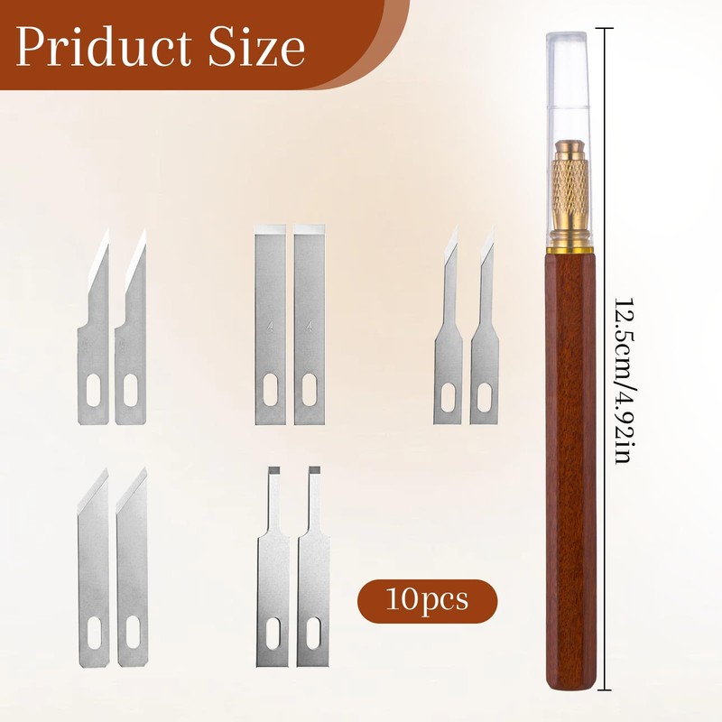 Wooden Handle Precision Craft Knife Set, Utility Exacto Knife Kit