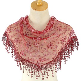 MAIRY Women's Scarves & Wraps Women Chapel Veil Scarf Lace Floral Mantilla Veils Wrap Shawl Mass Head Covering Scarfs-138015