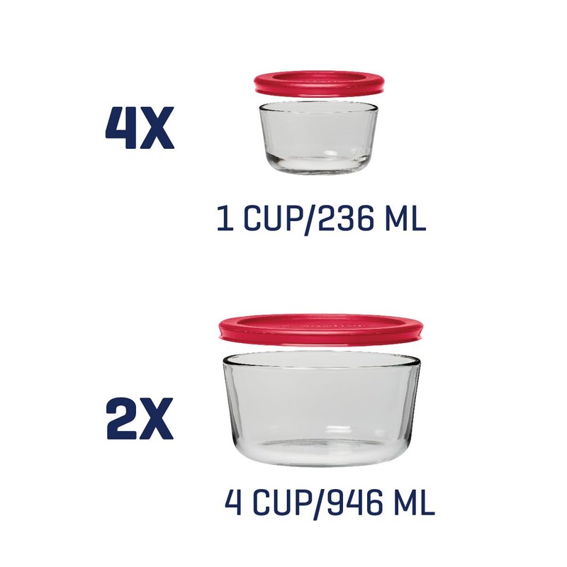 Anchor Hocking 12 Piece Glass Storage Containers with Lids (6