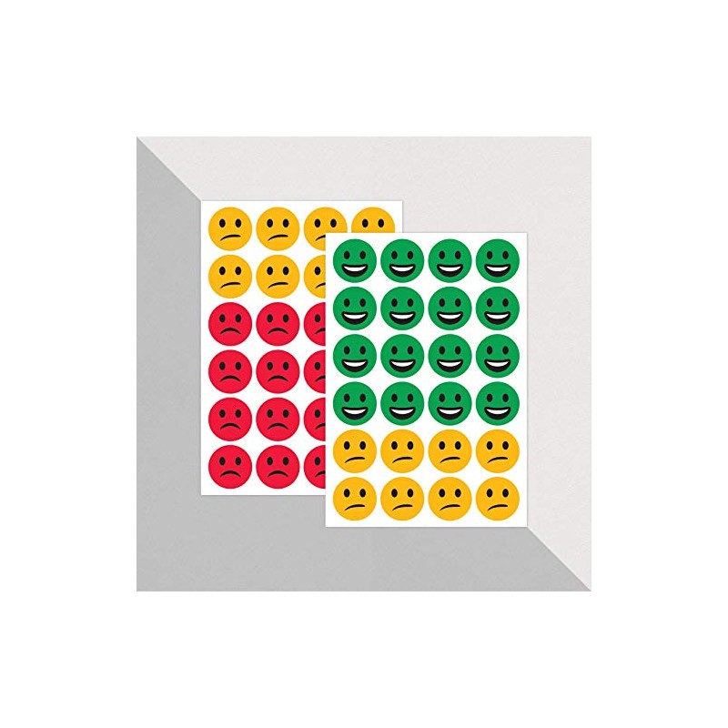 PAPERZIP - Green, Amber and Red Emoji Faces for Marking