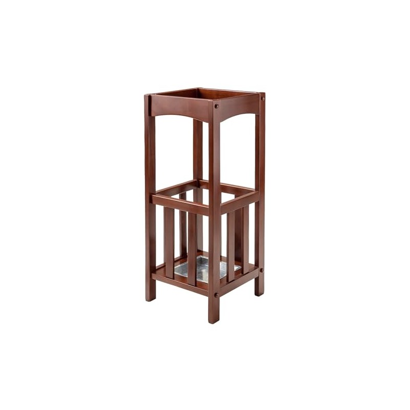Winsome Rex Umbrella Stand with Metal Tray, Walnut (94712)