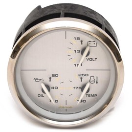 Faria Boat Multi-Function Gauge GFC610A | Kronos Silver 3 1/4 Inch
