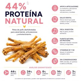 The Pets Club Patas de Pollo Deshidratadas para Perros 8 Piezas | Snack Natural Rico en Colágeno
