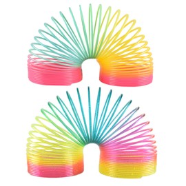 DiBaiHuiHomer Rainbow spiral for children, spiral children's toy, stair runner spiral, stair runner spiral for children, spiral toy for girls and boys - children's birthday party bags (2 pieces)