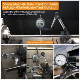 Neoteck Magnetic Base Stand for Digital Dial Indicator Gauge Pro-176lbs/80kg Tensile Force - Silver