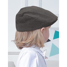 Maeau Cotton Peaked Cap for Baby Flat Newborn Beret Tweed Hat Irish Newsboy Cap Newsboy Toddler Gatsby Cap Flat Cap Beret 0-24 Months, 01 Grey