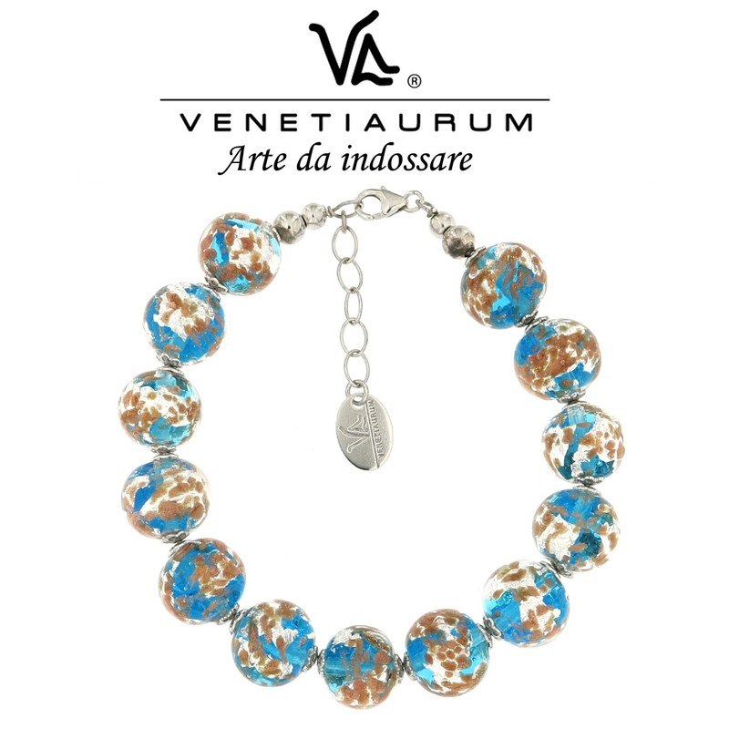 Venetiaurum Women's Bracelet with Original Murano Glass and Silver 925
