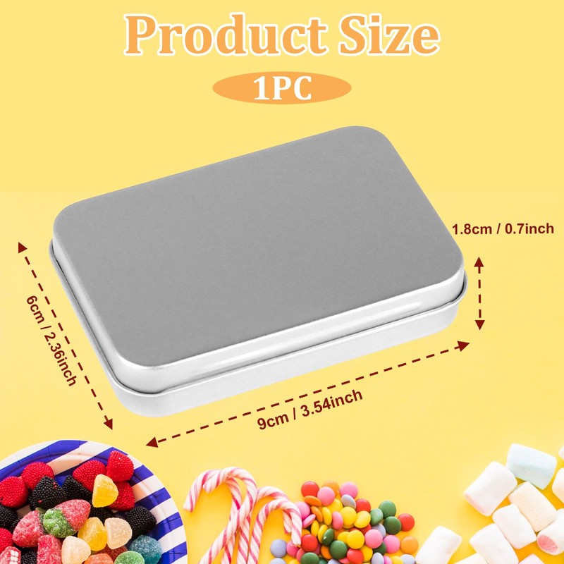 Rectangular Metal Tins with Lids, Small Metal Box with Lid