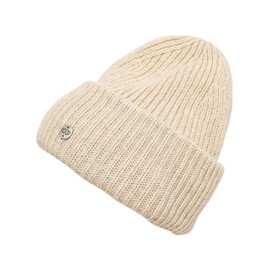 Zwillingsherz Slouch Beanie Hat - High-Quality Knitted Hat for Women Girls Boys - Hat - Unisex - One Size - Warm and Soft in Summer Autumn and Winter - Sustainable Chunky Knit, light beige