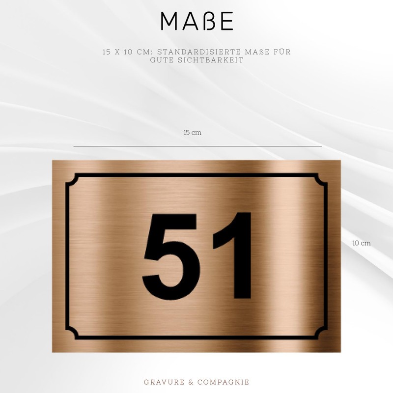House Number Sign PVC Engraved Plate 15 x 10 cm