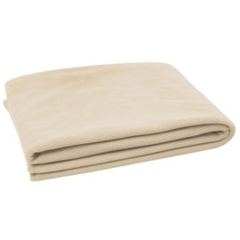ZOLLNER Cuddly Blanket 130 x 170 cm Cuddly and Durable Fleece Blanket Washable up to 95 °C High-Quality Edging Band Anti-Static Polyester in Sand Oeko Tex® Certified