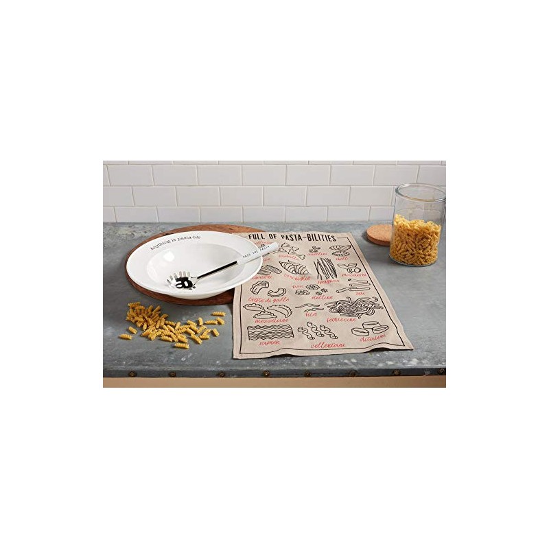 Mud Pie Circa Pasta Bowl with Towel, White, "bowl 3"