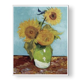 Vincent Van Gogh, Vase with Three Sunflowers (1888) Magnet for Car Fridge Locker Metal Door - 4.5"