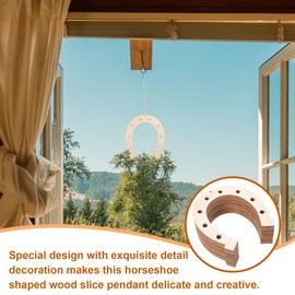 Didiseaon Wooden Horseshoes for Crafts: 24pcs Unfinished Wood Horseshoe Cutouts, Smooth Wooden Slices for DIY Arts and Crafts, Home and Office Decoration, Wreath Ornaments