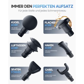 HELDENWERK Massage Gun with 6 Massage Heads and 3200 rpm I Muscle Massage Gun with USB-C Connection I Muscle Massager Massage Gun Muscle Massage Gun Muscle Gun (Black)