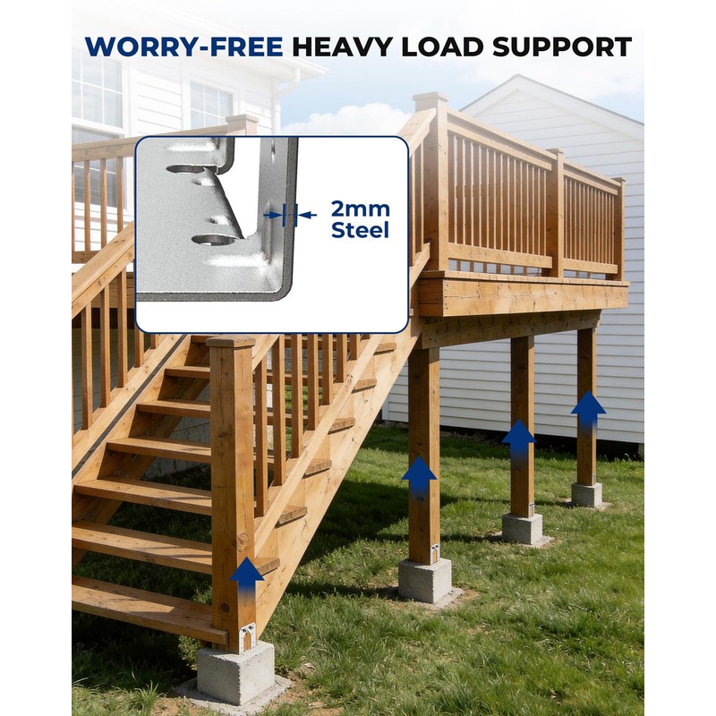 vikofan 6x6 Post Base Anchor for Concrete - Heavy Duty