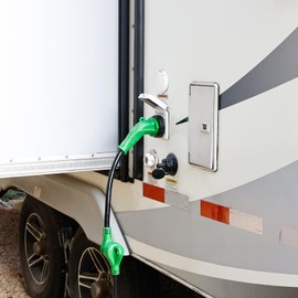 RVGUARD RV Power Inlet 30 Amp, 30 Amp Shore Power Inlet with Twist Lock, NEMA L5-30P RV Plug with Copper Pins and Stainless Steel Screws, White