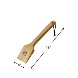 Naturolic All-Natural Wooden Grill Scraper Tool 16" | Bristle-Free Grill Cleaner for Outdoor Grill | Eco-Friendly BBQ Cleaning Tool for Safe Grate Care
