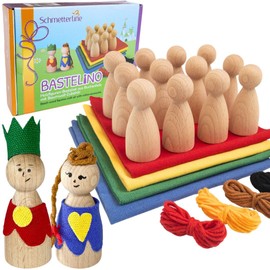 SCHMETTERLINE® Craft Set for Kids - 12 Wooden Toy Figures for Crafts, Painting, Decorating - Craft Box with Creative Craft Ideas - Developed by Educators