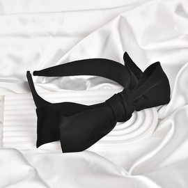 Bowknot Headband Black Knotted Bow Headbands for Women Bow Knot Head Band Headbands with Knotted Bows Hair Bands for Women's Hair Bowknot Hairband Big Bow Headband Hair Accessories for Girls