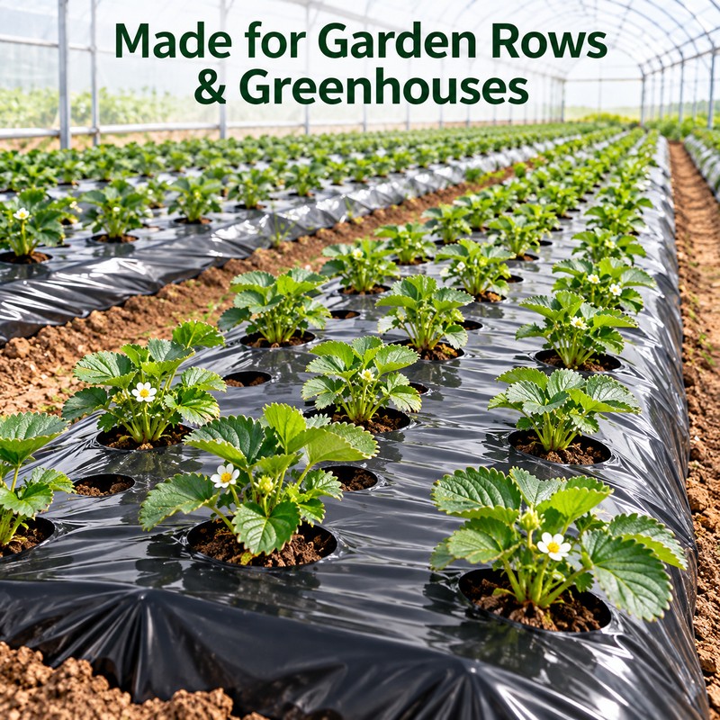 Black PE Mulch Film for Vegetable Gardens and Greenhouses, 37.4