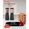 Electric Salt and Pepper Grinder Set with Storage Base, Stainless