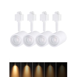 LEONLITE 4-Pack 8.5W LED Track Lighting Heads, CRI90 H Track Lighting, Dimmable Track Light Heads, ETL Listed, 36° H Track Lighting Heads, 2700K Soft White, Matte White