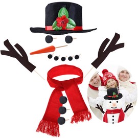 Toyvian 15PCS Snowman Decorating Kit, Snowman Making Kit Snowman Decorating Accessory Kit Winter Holiday Outdoor Decoration Gift