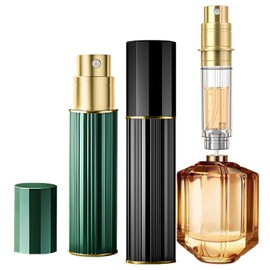 D-LOTUS 5ml Perfume Atomizer Travel Refillable,Bottom-Filling Fragrances Perfumes Bottle,Mini Cologne Dispenser, Portable Sprayer Pocket Size for Women Men Cruise Car Trip Gift 0.34oz (Black & Green)