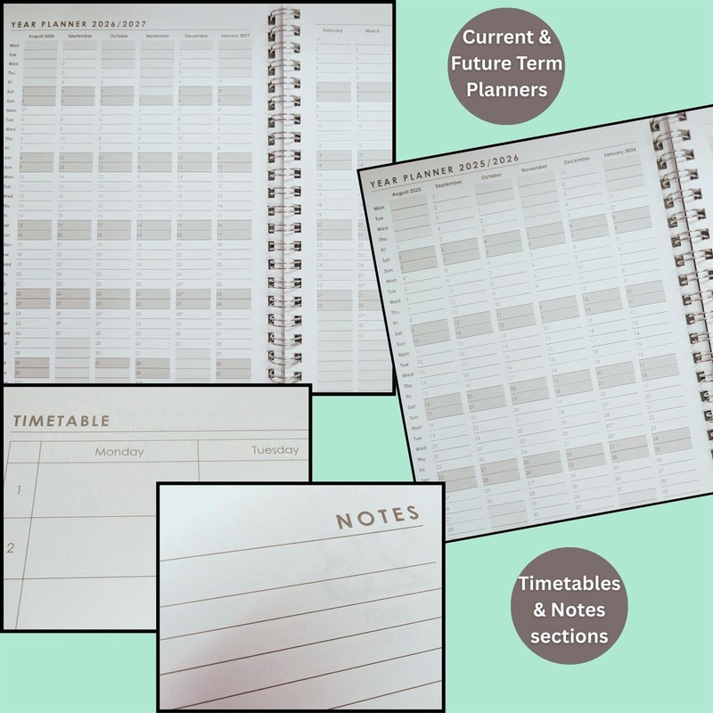 A5 Academic Diary 2025-2026 Week to View – Durable Spiral-Bound