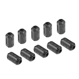 sourcing map Ferrite Core Ring Clip RFI EMI Noise Reduction Filter Cable Clamp Black 9 mm Pack of 10