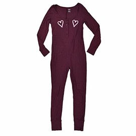 Victoria's Secret Pink One Piece Pajamas (L, Maroon)