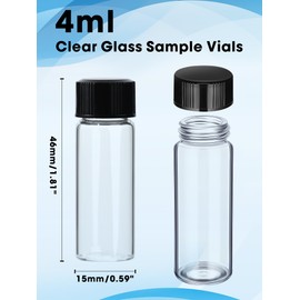 COTOM 4ml Fläschchen Transparente Probenahme Glasflaschen mit Schraubverschluss Lecksichere Probe Glasflasche（10pcs）